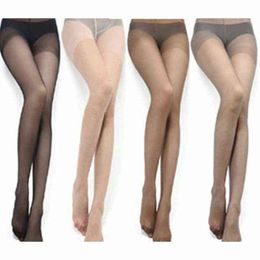 1pc Women Popular Sheer Tights Crotchless Pantyhose Women 4 Colors Long Stockings For Women Girls Y1130