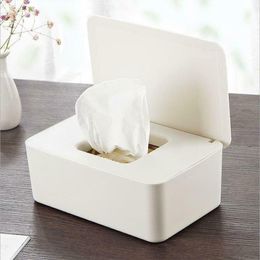 Wet Wipes Dispenser Holder Tissue Storage Box Case with Lid Dustproof for Home Office 210326