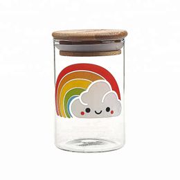 Smoking Accessories Glass Vacuum Jars With Bamboo Lid Food Storage Sealed Container Dry Herb Jar Cigarette Containers Bd92