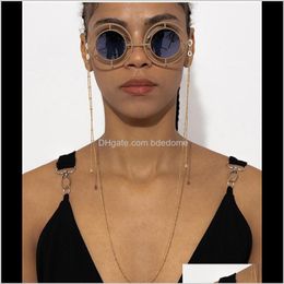 Chains Eyewear & Fashion Aessories Drop Delivery 2021 Eyeglasses Satellite Chain Water-Drop Pendant Gold Sier Colour Plated Sile Loops Sunglas