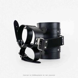NXY Sm bondage Leather Bondage Handcuffs BDSM Armbinder Restraint Arms Behind Back Straitjacket Sex Toys For Couples 1126
