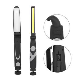 Multifunction COB LED Mini Light Work Inspection Flashlight Torch USB Rechargeable Lamp With the Bottom Magnet and Clip