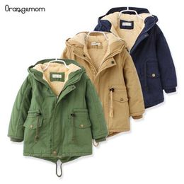 Fashion warm Kids Winter Coats for boys Jacket Girls Winter Parka 3 colour Toddler Warm Clothes Long Autumn Winter Coat For Girl H0909