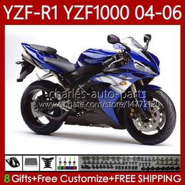 Stock blue Motorcycle Body For YAMAHA YZF-R1 YZF-1000 YZF R 1 1000 CC 2004-2006 Bodywork 89No.5 YZF R1 1000CC YZFR1 04 05 06 YZF1000 2004 2005 2006 OEM Fairings Kit