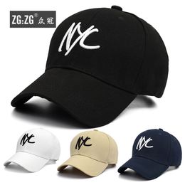 wholesale hats nyc Canada - Hat Spring and Summer Mens Korean Outdoor Sports Baseball Cap Womens NYC Fashion Sun Protection Travel Sun-Poof Peaked Cap