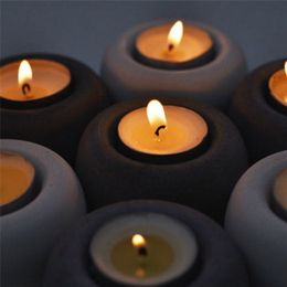 Concrete Candle Holders Mould Silicone Resin Crafts Candlestick Moulds Cement Succulent Plants Decoration Tool 210722