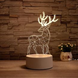 3D Night Lamp Acrylic Desktop Night Light Boys and Girls Holiday Gift Decorative Lamps Bedroom Bedside Table Lights RRB13252