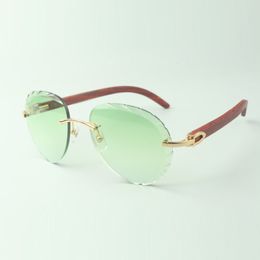 Exquisite classic sunglasses 3524027 with natural original wooden temples glasses, size: 18-135 mm