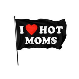 I Love Moms 3' x 5'ft flags 100D Polyester High Quality Birthday Celebration Party With Two Brass Grommets