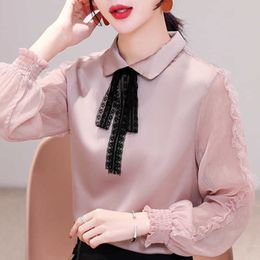 Womens Tops And Blouses Spring Long Sleeve Lace Chiffon Blouse Women Shirts Fashion Woman Blouses Ladies Tops Blusas C404 210602