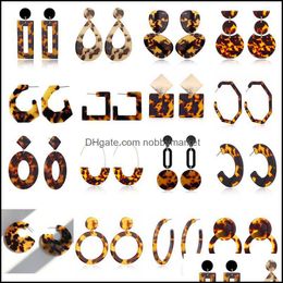 Dangle & Chandelier Earrings Jewellery Fashion Tortoise Colour Leopard Print Ear Studs Acrylic Acetic Acid Sheet Geometric Circle Square Long D