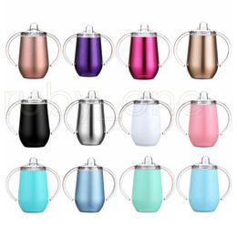Sippy Cup Egg Mug Toddler Tumbler 2-Function 10oz 304 Stainless Steel Insulated Vacuum Double Wall Water Milk Thermos Glass Bottle RRD5608