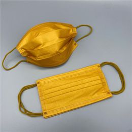 Gold Disposable Mask Adult Fashion Designer Face Masks 3 Layers Non-Woven Protection
