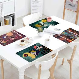 Mats & Pads 1PC Selling 2021 Halloween Cartoon Character Placemat Pumpkin Pattern Restaurant Table Decoration