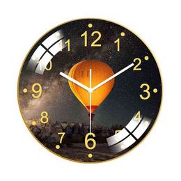 Creative European Wall Clock 12/14 Inch Glass Mute Wall Clock Modern Metal Design Reloj De Pared Home Decor Decoration for Home H1230