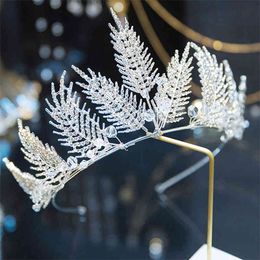 Silver Colour Leaves Branch Bride Tiaras and Crowns Rhinestone Crystal Diadem Wedding Headdress Bridal Hair Jewellery Ornaments SL