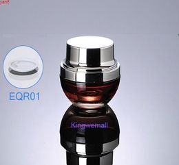 300pcs/lot Newest 20g 20ml High Grade Glass Cream Jar Red with silver Color For Cosmetic Packaging EQR01good qualty