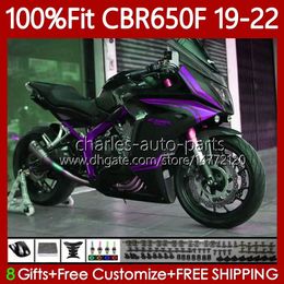 OEM Fairings Injection For HONDA CBR-650F CBR 650 CC CBR650 F CBR650F 19 20 21 22 Bodywork 110No.38 650CC CBR 650F 2019 2020 2021 2022 Purple black CBR-650 2019-2022 Body