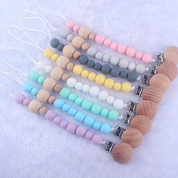 Silicone Pacifier Holders Baby Appease Beaded Clips Fashion Gutta Percha Anti Dropping Baby Chain