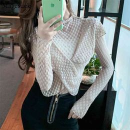 Spring Long Sleeve Blouse Shirts for Women O-neck Slim Office Ladies Tops Blouses Casual Solid Female Shirt 13082 210512