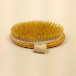 100pcs With DHL Wooden Oval Bath Brushes 12.5*7cm Dry Skin Body Natural Health Soft Bristle Massage Shower Room Scrubs SPA Brush Without Handle UPS