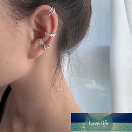 LISM 3Pcs/Set 925 Sterling Silver Korean Design Zircon Geometric Earrings Female Double Twist Without Pierced War Clip Ear Cuff  Factory price expert design Quality