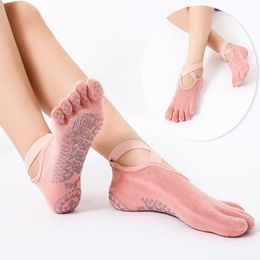 Sports Socks Cotton Women Thicken Silicone Anti-Slip Bandage Girls Damping Ballet Pilates Lady Yoga Barefoot Workout