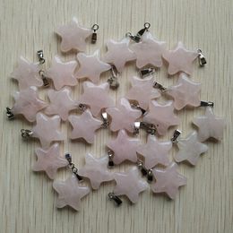 natural pink crystal Five Point Star shape charms pendants for DIY Jewellery making Wholesale