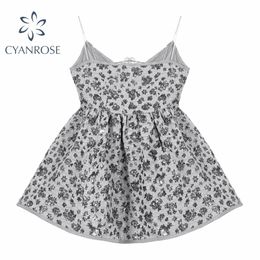 Women Vintage Flower Printed Bandage Sexy Tops Spaghetti Strap Backless Summer Fashion Boho Beach Style Female 210515