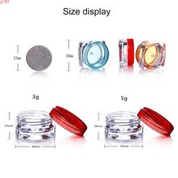 transparent plastic jar eye cream square container lip gloss mini travel packaging 3g 5g Free Shippinggood qty