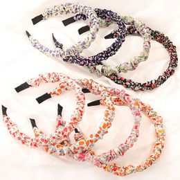 Korean Chiffon Floral Hair Hoop Pastoral Headbands Super Fairy Folds Pleated Head Hoop Non-Slip Hairbands Sweet Hair Accessories