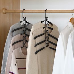 5-Layer Coat Hanger Clothes Rack Metal Detachable Garment Hanger Storage Adult/Child Wardrobe Laundry Drying Rack Organisation 210318