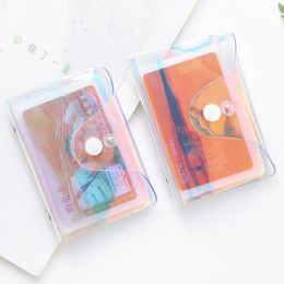 Hologram Transparent Credit Card Holder Women Card Case Organiser Wallet Fashion Clear Pvc Passport Cards Cover 20 Bits Card Bag
