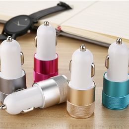 Best Metal Dual USB Port Car Charger for iPhone Samsung Motorola Cell Phone Universal Car Charger