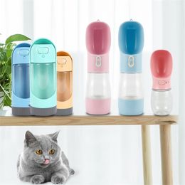 Portable Outdoor Pet Water Bottles for Small Large Dogs Travel Puppy Cat Feeders Drinking Bowls Pets Water Bottles Dropshipping Y200922