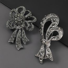 Pins, Brooches 2021 Fashion Simple Metal Black Bow Brooch Female Pin Creative Corsage Jewelry Accessories