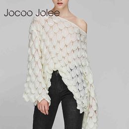Sexy Women Off Shoulder Loose Sweater Elegant Pull and Pullovers Casual 3D Print White Jumper Sueter Mujer 210428