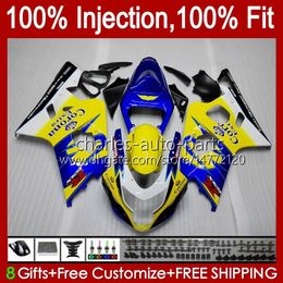 Injection Yellow blue Mold Bodys For SUZUKI GSXR750 GSX-R750 GSXR-750 K4 2004-2005 43No.88 GSXR 750 600 CC 750CC 600CC GSXR600 04 05 GSXR-600 2004 2005 OEM Fairing Kit