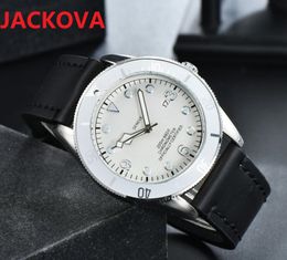 famous President Full Iced Out Watches Genuine Leather Quartz Movement High quality fashion sapphire mirror simple atmosphere watch