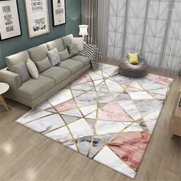 Carpets Marble Geometric Printing Floor Mats Bedroom Decorative Carpet Bedside Non-slip Door In The Living Room