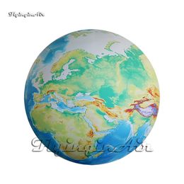 Lighting Inflatable Earth Planets Balloon 2m/3m Diameter Hanging Globe Model Ball For Science Museum And Party Event Decoration