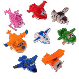 -8pcs / Set Dernier Super Wings Jouets Mini Planes Transformation Robot Action Figurines jouets bébé jouets pour enfants cadeau brinquedos