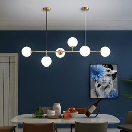 Pendant Lamps Modern Chandelier Lighting For Dining Room Living Kitchen Decor Fixtures E27 AC85-265V Glass Chandeliers