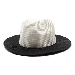 Sunhat Sunhats Women Men Beach Hat Panama Jazz Straw Cap Woman Man Wide Brim Sun Hats Female Male Patchwork Caps Outdoor Travel Holiday Spring Summer NEW