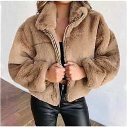 Winter Women Hoodie Warm Long Sleeve Fleece Jackets Crop Tops Zip Up Punk Outwear Coats with Pockets Large size Short Coat 211206