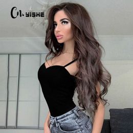 CNYISHE 2020 Fashion Casual Rompers Summer Sleeveless Bodycon Sexy Bodysuit Women Rompers Jumpsuit Streetwear Outfits Solid body Y0927