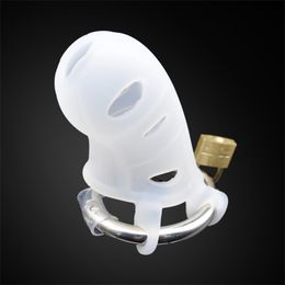 CHASTE BIRD Male New Extreme Silicone Soft Belt Chastity Device With Stainless Steel adjustable Ring Padlock Sex Toys BDSM A310 210323
