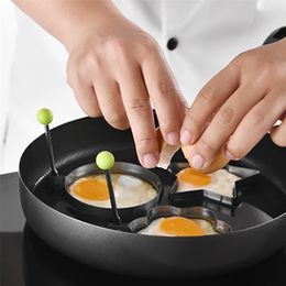 Stainless Steel 10pcs Omelette Pancake Forming Machine Diy Mould Cooking Tool Kitchen Accessories Gadget Ring 210423