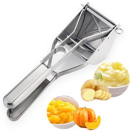 Mashed Potato Press Masher Vegetable Tools Stainless Steel Manual Potatoes Presses Pumpkin Masher Fruit Juicer Baby Food Supplement Tool XG0320