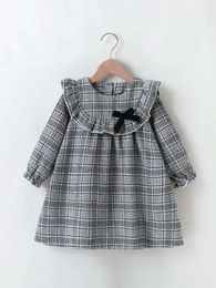 Toddler Girls Ruffle Trim Plaid Dress SHE